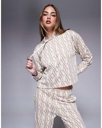 ARMANI EXCHANGE - Sudadera Beis Con Capucha Y Logo De Monograma De Punto De (Parte De Un Conjunto)-Neutro - Lyst