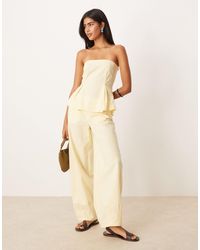 ASOS - Linen-blend Barrel Leg Pants - Lyst