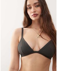 Weekday - Ribbed Triangle Bikini Top - Lyst