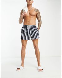 New Look - Stripe Swim Shorts - Lyst