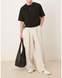 ASOS - Pantalon habillé ultra ample à pinces sur le devant - taupe - Lyst