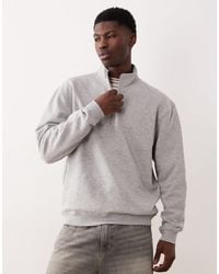 ASOS - Essentials Regular Sweatshirt With Quarter Zip - Lyst