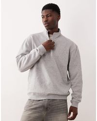 ASOS - Essentials Sweatshirt With Quarter Zip - Lyst