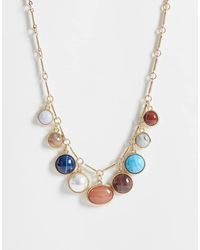 Reclaimed Vintage - Charm Necklace With Gem Stone - Lyst