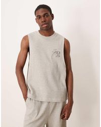 ASOS - Heavyweight Co-ord Boxy Oversized Relaxed Tank With Chest Embroidery - Lyst