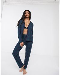 Tommy Hilfiger Original Flannel Check Pyjama Set - Blue