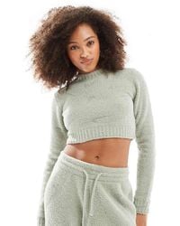Nike - Phoenix Boucle All Over Print Swoosh Long Sleeve Crop Top - Lyst