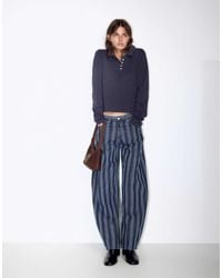 Pull&Bear - Jean barrel à rayures foncé - Lyst