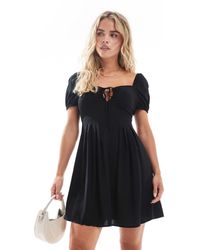 Vero Moda - Puff Sleeve Smock Mini Dress - Lyst