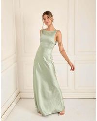 Six Stories - Cowl Back Satin Bridesmaid Dress - Lyst