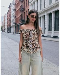Lioness - Timeless Off Shoulder Ruffle Detail Top - Lyst