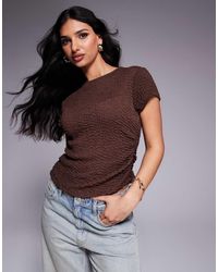 ASOS - T-Shirt Mini Testurizzata Con Arricciatura Laterale - Lyst