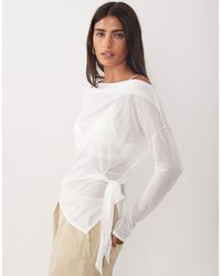 Mango - Tie Side Knit Top - Lyst