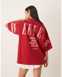 ASOS - Weekend Collective Icon Oversized T-shirt With Stacked Back Logo - Lyst