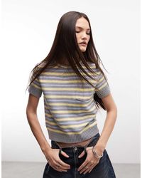Collusion - Shrunken Knitted Cap Sleeve Jumper - Lyst