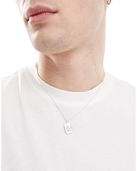ASOS - Collar Con Colgante Rectangular De San Cristóbal De - Lyst