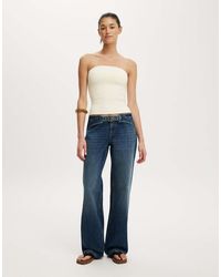 Cotton On - Belted Low Rise Straight Jean - Lyst