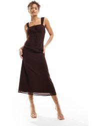 ASOS - – midi-trägerkleid aus chiffon - Lyst