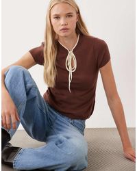ASOS - Tie-front Collared Top - Lyst