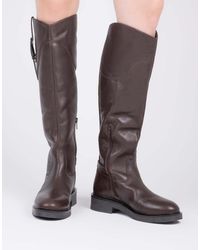 OFF THE HOOK - Carnaby Leather Knee-High Riding Boots With Buckle Strap And Side Zip - Lyst