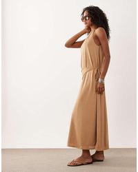 ASOS - Textured Jersey Wrap Scarf Detail Maxi Dress - Lyst