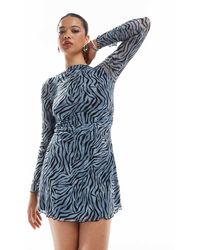 JJXX - Jurk Van Mesh Met Lange Mouwen - Lyst