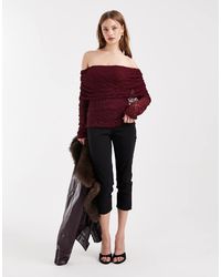 ASOS - Lace Fold Over Off The Shoulder Top - Lyst