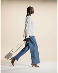 ASOS - Wide Leg Jean With Crease Front - Lyst