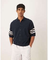 ASOS - Oversized Knitted Airtex Button Through Polo - Lyst