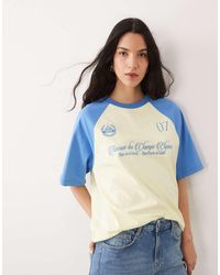 ASOS - Oversized Raglan Sleeve T-shirt With Embroidered Paris Football Graphic - Lyst