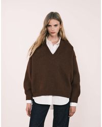 ASOS - Extreme Boxy V Neck Structured Jumper - Lyst