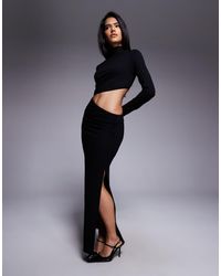 ASOS - Cut Out Draped Maxi Dress With High Neck - Lyst
