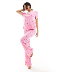 ASOS - Mix & Match Super Soft Heart Print Pajama Pants - Lyst