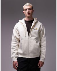 Carhartt - American script - sweat à capuche zippé - beige - Lyst