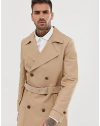 ASOS Shower Resistant Double Breasted Trench - Natural