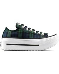 Converse - Zapatillas De Deporte A Cuadros Escoceses Verdes Con Plataforma Chuck Taylor All Star Lift Ox Double Stack De - Lyst
