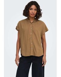ONLY - Sitala China Collar Short Sleeve Top - Lyst