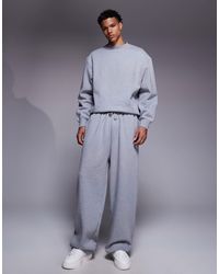 ASOS - Premium Heavyweight Wide Leg joggers - Lyst