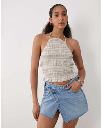 Mango - Teen 100% Cotton Asymmetric Denim Mini Skort - Lyst