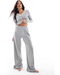 Miss Selfridge - Broek Van Pointelle Met Wijde Pijpen, Deel Van Co-Ord Set - Lyst