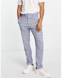 French Connection - Linen Checked Suit Trousers - Lyst