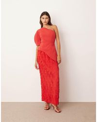 ARRANGE - Sculptural One Shoulder Texture Hybrid Maxi Dress - Lyst