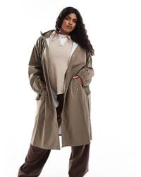 ASOS - Asos Design Curve Rubberised Rain Parka Coat - Lyst