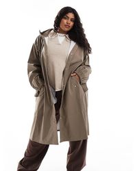 ASOS - Asos Design Curve Rubberised Rain Parka Coat - Lyst