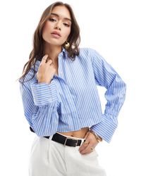 Mango - Stripe Cuffed Detail Shirt - Lyst