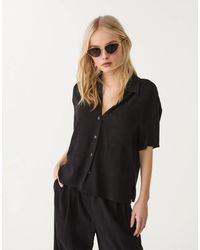 Stradivarius - Chemise à manches courtes en lin mélangé - Lyst