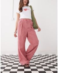 Reclaimed Vintage - baggy Tailored Linen-look Pants - Lyst