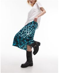 Topshop Unique - Animal Print Bias Maxi Skirt - Lyst