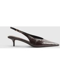 River Island - Croc Print Sling Back Court Heels - Lyst