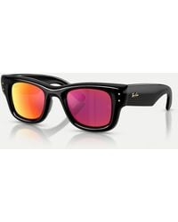 Ray-Ban - Wayfarer Puffer Square Sunglasses With Mirrored Lens - Lyst